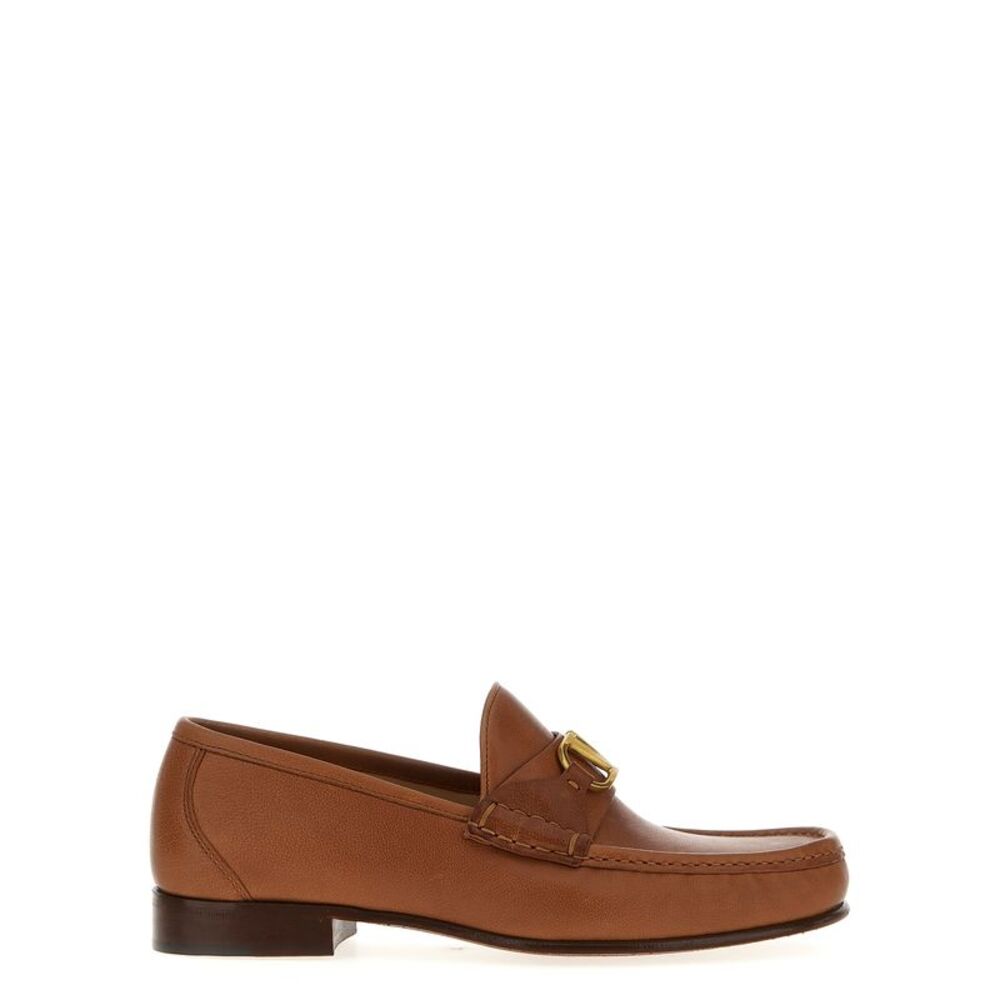 Valentino Garavani Brown Leather Slip-On Men's Loafers